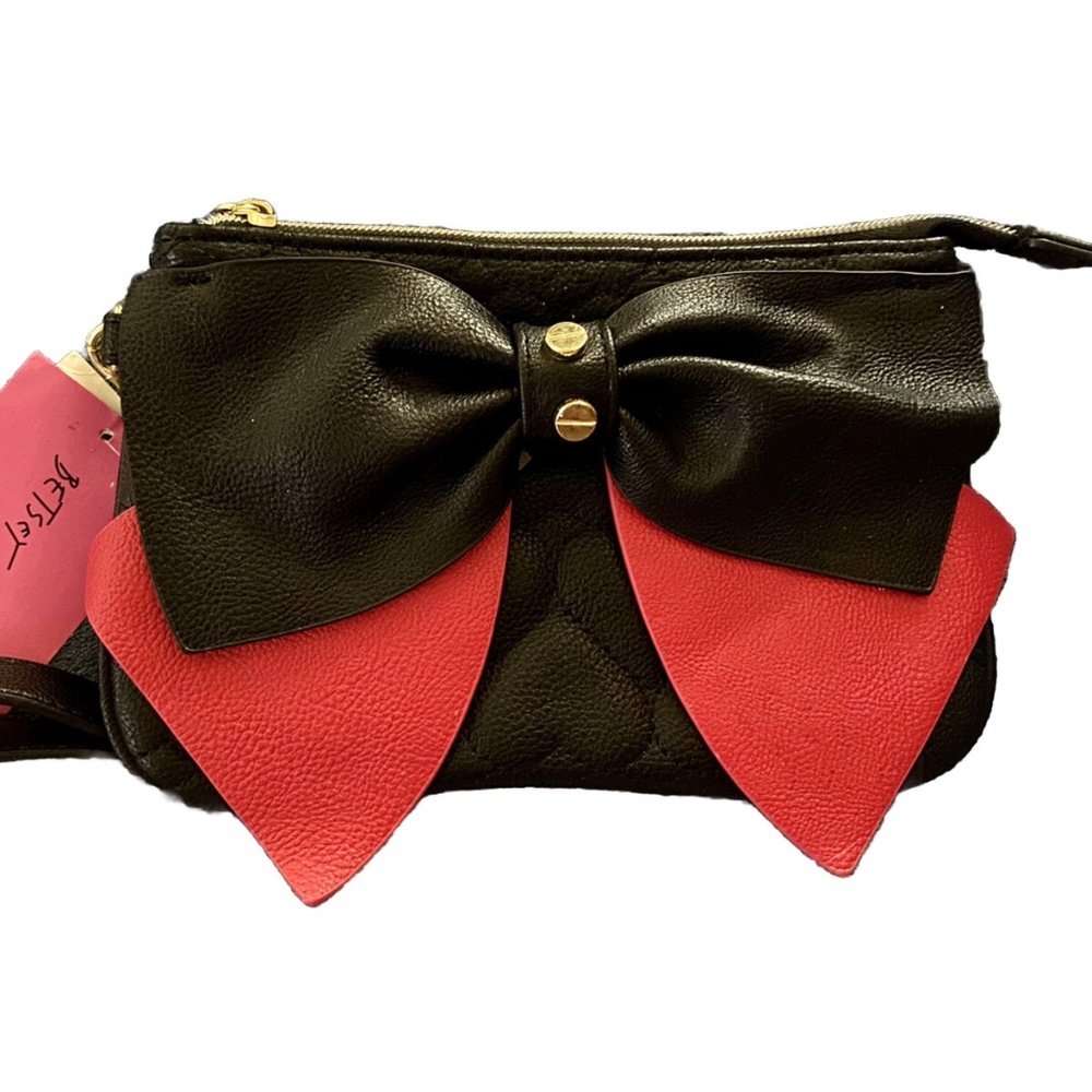 Betsey Johnson - Red & Black Wristlet w/ Bow Detailing